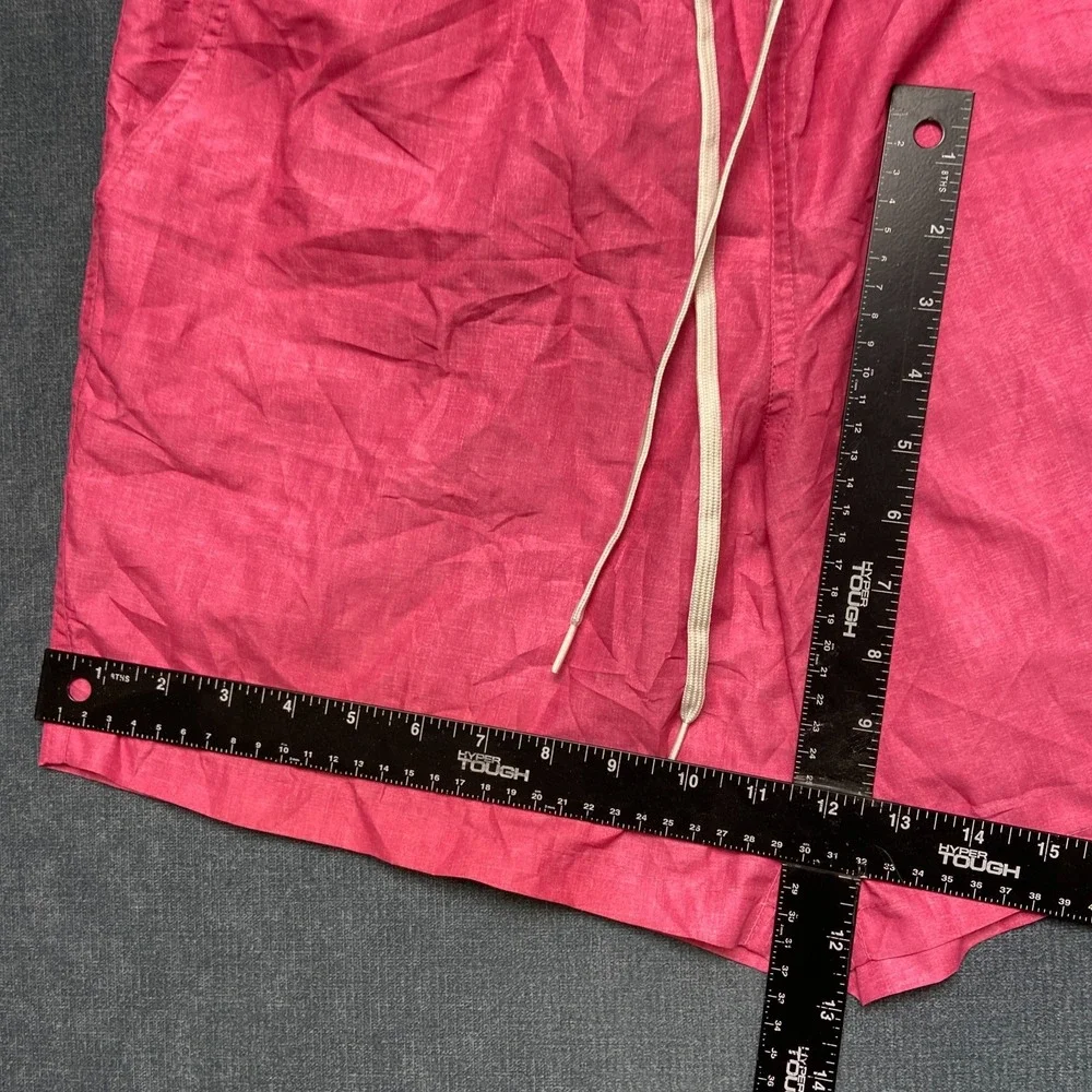 Calvin Klein Trunks Shorts Men Pink Logo Patch Drawstring Slash Pockets Swimwear